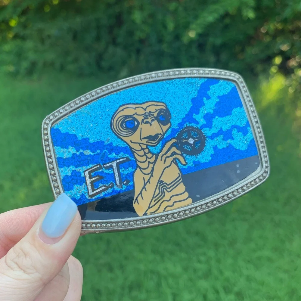 Vintage Decal ET Belt Buckle - Picture 2 of 11